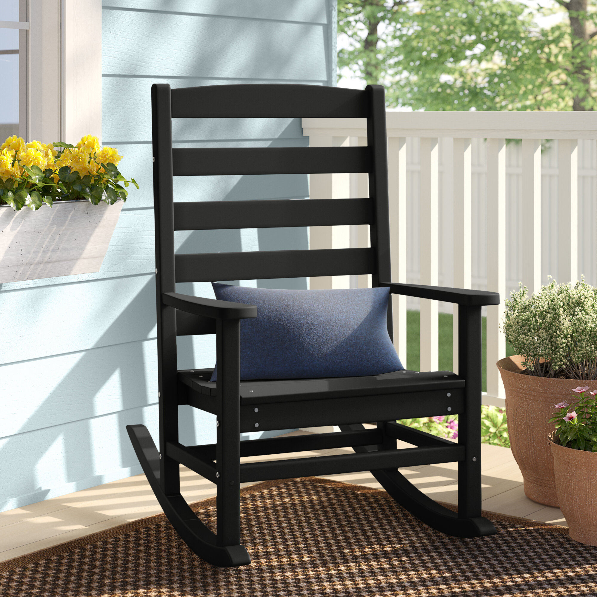 black rocking chair outdoor