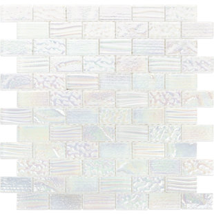 Marina Glass Mosaic Tile In White Marina Glass Mosaic Tile In White