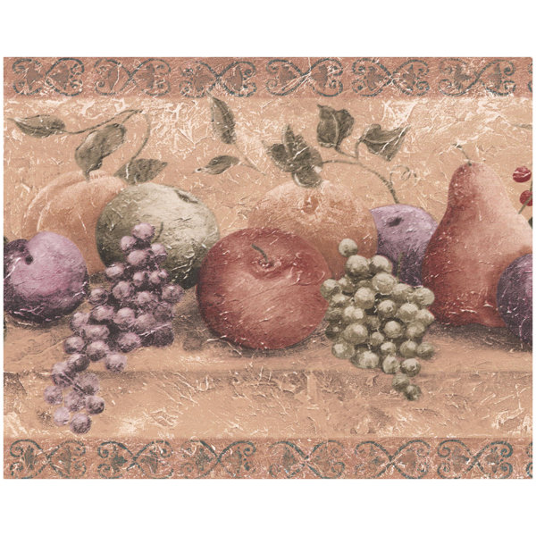 York Wallcoverings Apple Plum Pear Cherry Grapes Faux 15 L X 10