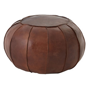 Pouf aus Leder von Castleton Home
