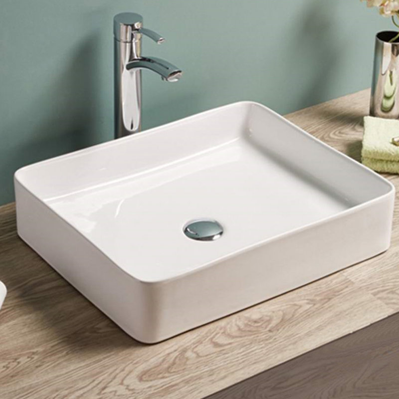 American Imaginations Above Counter For Drilling Ceramic Rectangular Vessel Bathroom Sink Wayfair