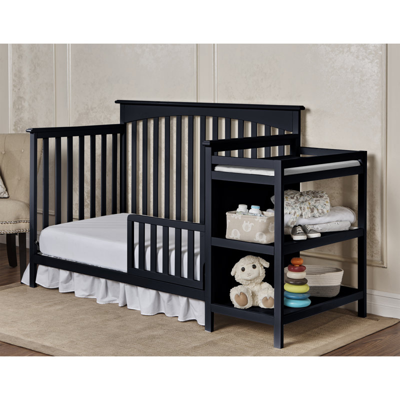 Harriet Bee Chloe 5 In 1 Convertible Fixed Side Crib And Changer