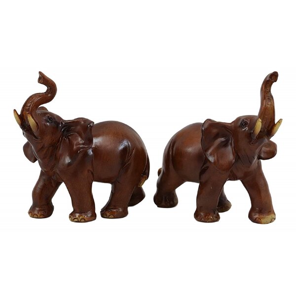 Calf & elephant,sitting/standing Elephants with silver glitter sparkly ornaments 