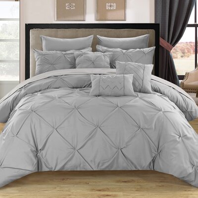 Willa Arlo Interiors Yamna Comforter Set Size King Color Silver