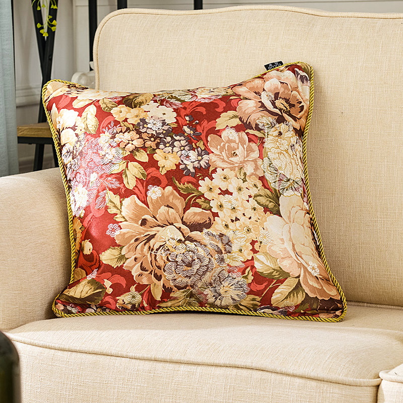 Astoria Grand Delrick Flower Blossom Jacquard Throw Pillow Cover