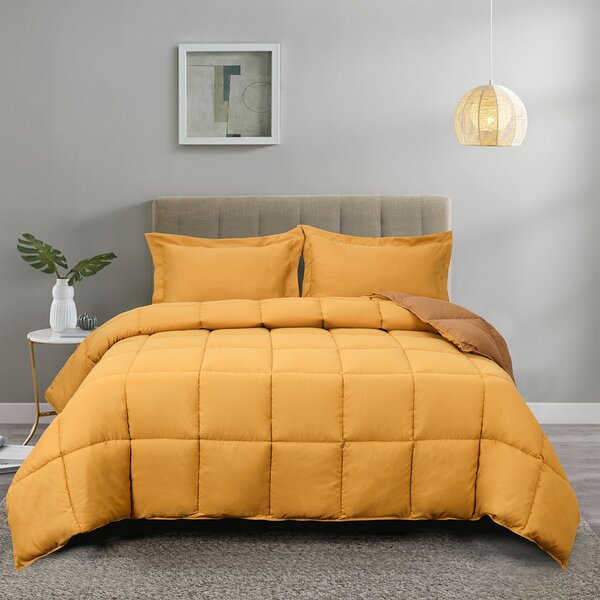 Single bedding set Grey Chevron bedding set with yellow piping 100% cotton 