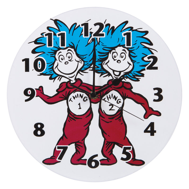 Trend Lab Dr Seuss Cat In The Hat Thing 1 And Thing 2 Wall Clock