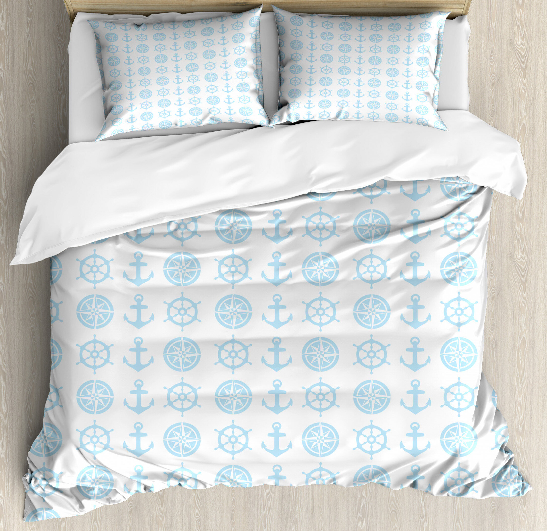 East Urban Home Ambesonne Nautical Duvet Cover Set Compass Anchor