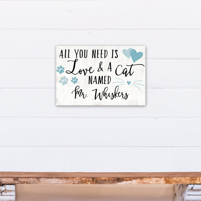 Winston Porter Cat Name All You Need Is Love Textual Art On