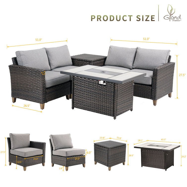 Grand Patio 4 - Person Seating Group with Cushions | Wayfair