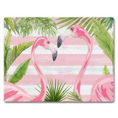 Counterart Glass Flamingos And Stripes