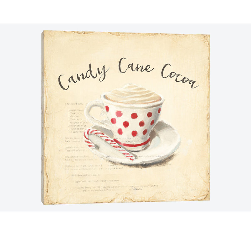 East Urban Home Creme De Noel Candy Cane Graphic Art On Canvas Wayfair