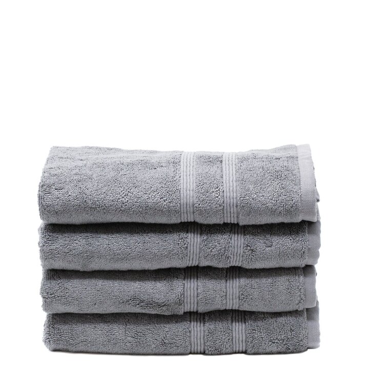 Set of 2 BY LORA Cotton Loop Terry Bath Towel Charcoal 