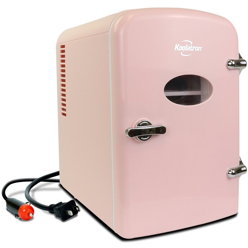 Mini Fridge Freezer Retro Pink Peach Sun Room Basement Compact Refrigerator  NEW