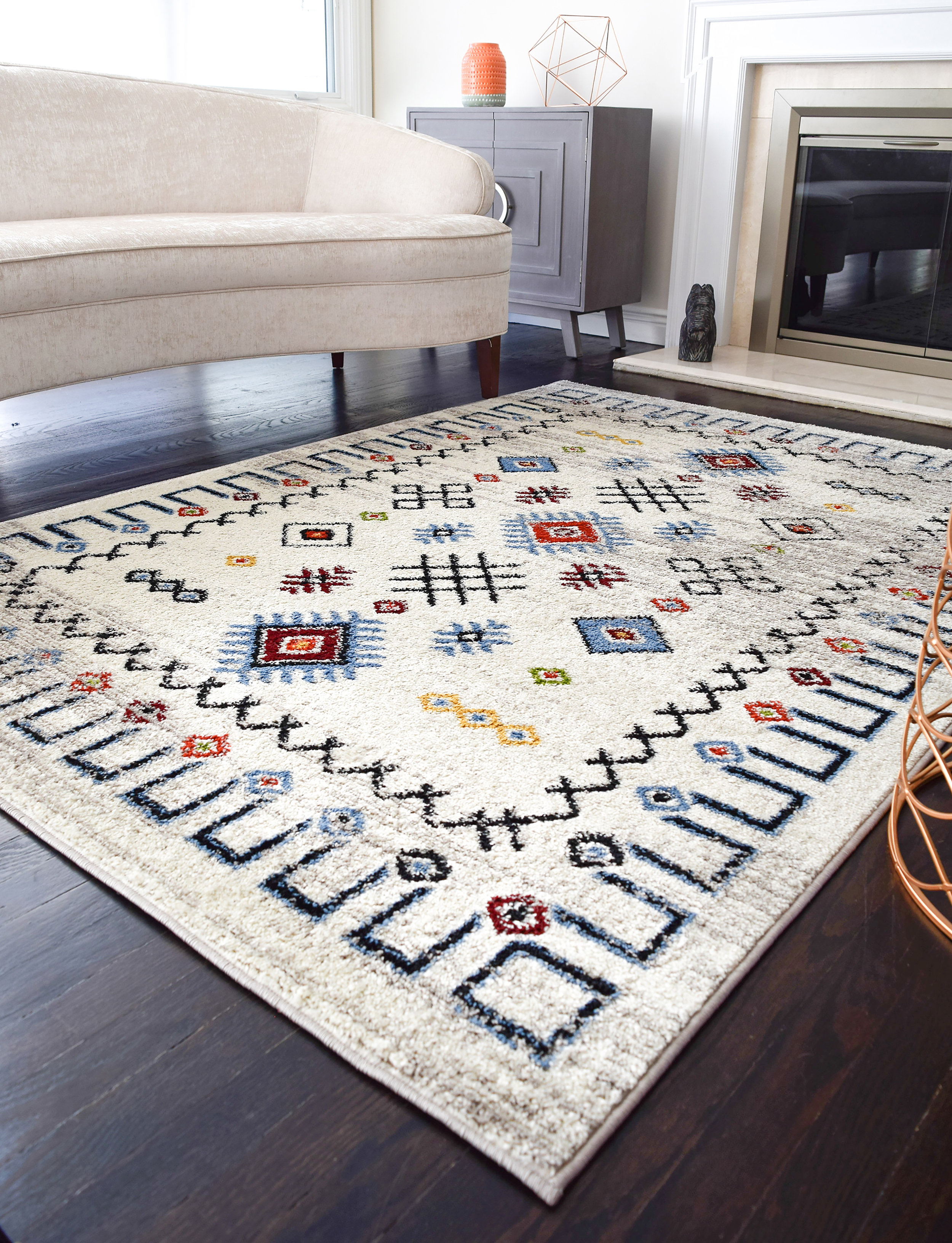 Oyola Tribal Cream Area Rug