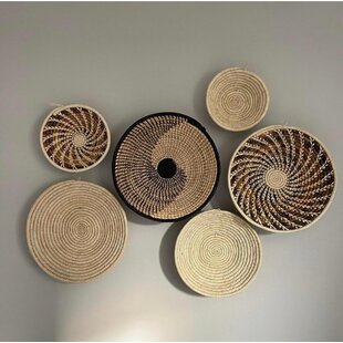 african basket wall art woven basket wall hanging Boho basket wall decor Housewarming gift Living room wall decor