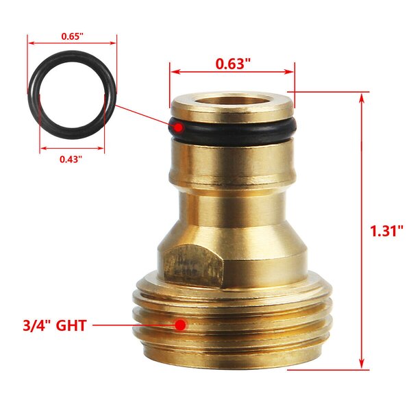 New Brass 3/4 Inch Hose Pipe Fitting Set Garden Tap Quick Connector Part Sale