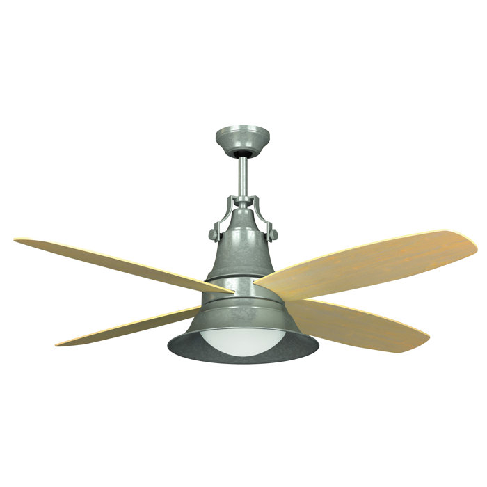 52 Barys 4 Blade Outdoor Led Ceiling Fan With Remote Light Kit Included
