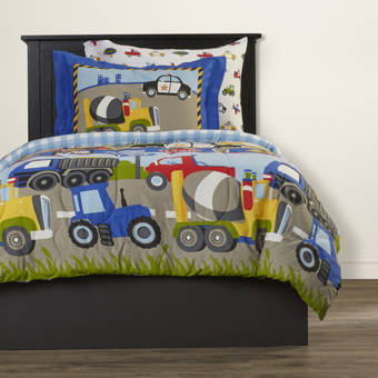 Zoomie Kids Kaylie Trains Trucks 5 Piece Comforter Set Reviews