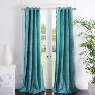 CHARLESTON LINED EYELET CURTAINS OR CUSHION COVER PAIR TEAL OR TERRACOTTA