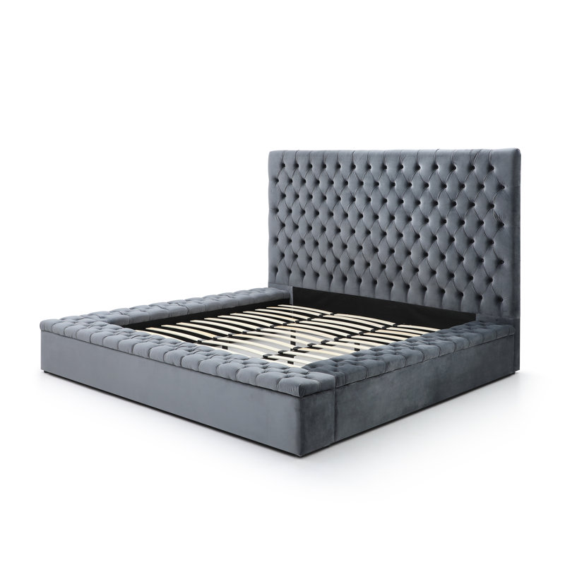((incomplete))Penticton Tufted Low Profile Storage Platform Bed Color: Gray, Size: King
