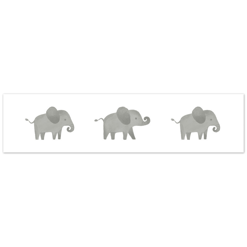ELEPHANTS /& TROPICAL BIRDS beige// green//Wallpaper bordeR Wall