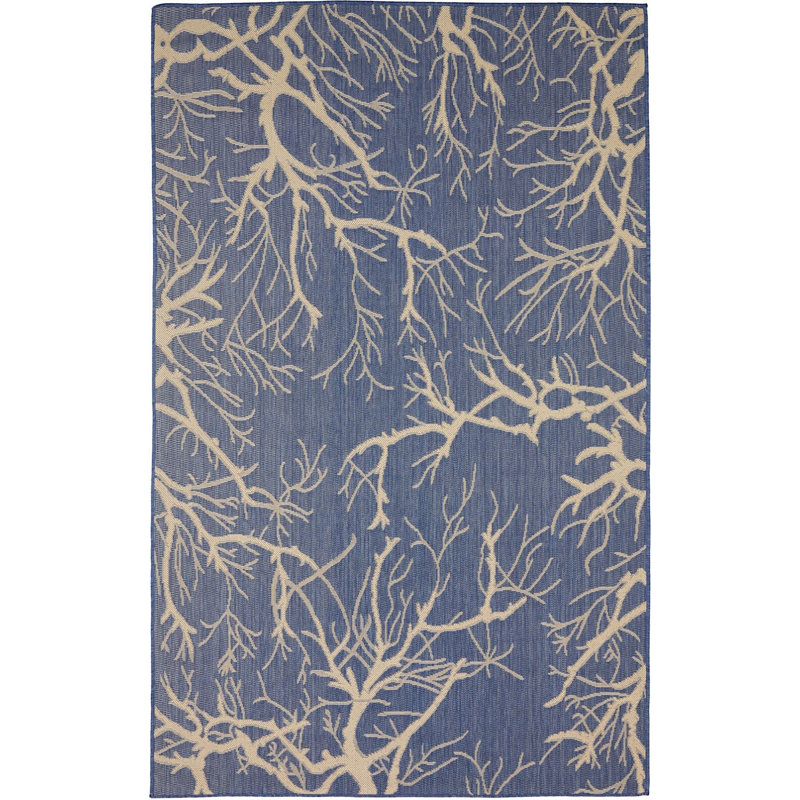 Rugpal Veranda Power Loom Blue Beige Rug Wayfair