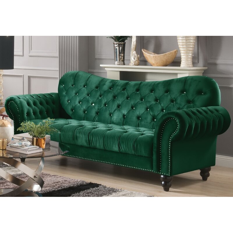Everly Quinn Rogers Chesterfield Sofa Wayfair Our beautiful antique green 3 seater chesterfield sofa bed made from 100% genuine leather. rogers chesterfield sofa