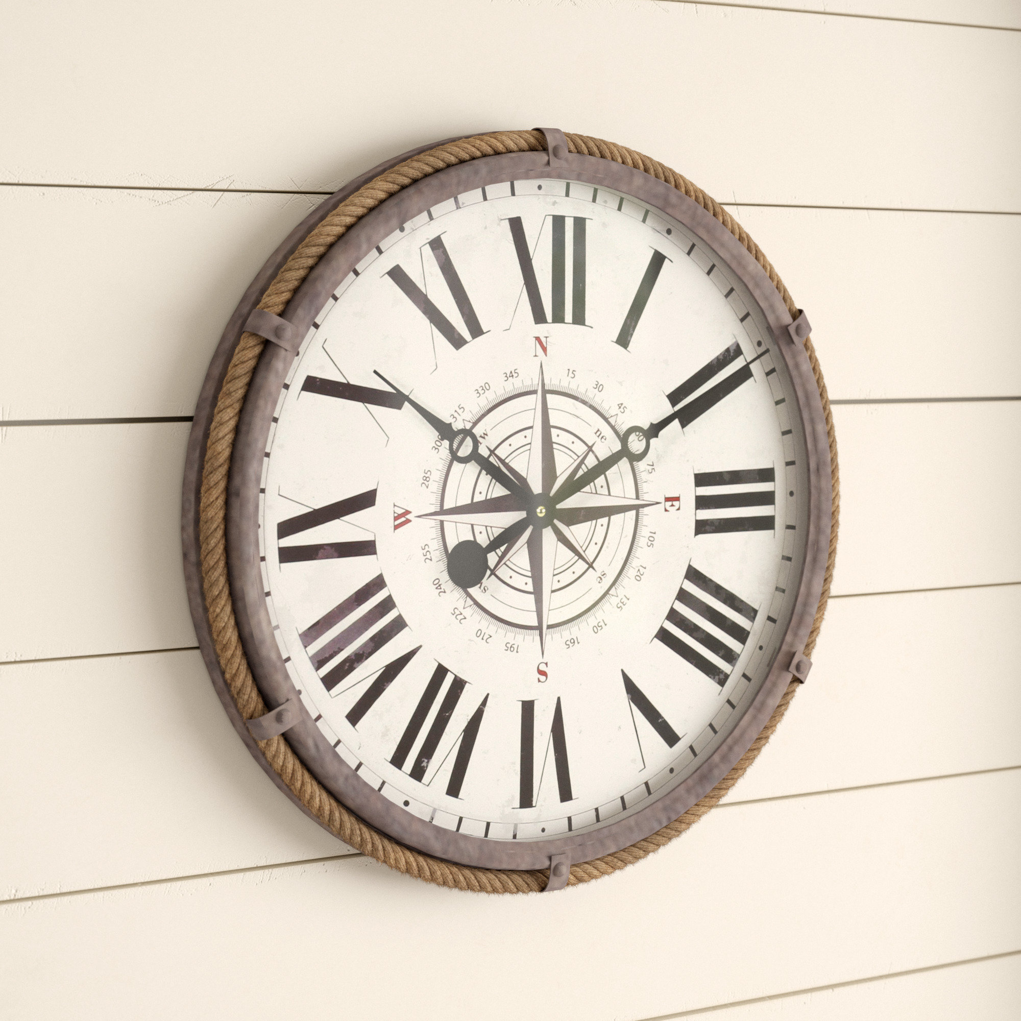 Breakwater Bay Dakin Nautical 17 5 Wall Clock Reviews Wayfair