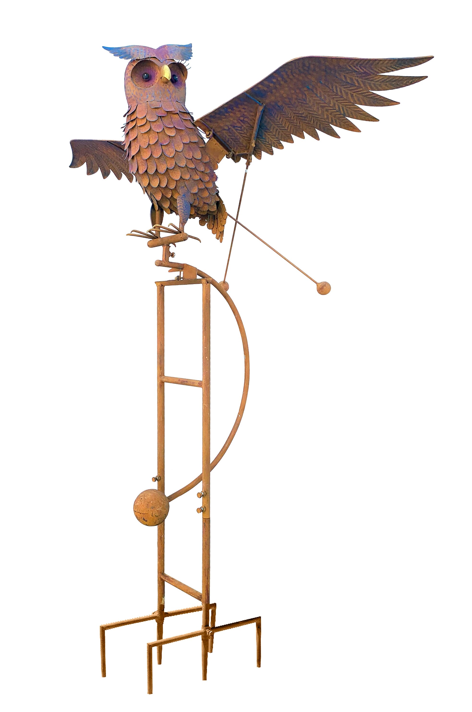 Loon Peak Chelmsford Flying Big Owl Rocker Garden Stake Wayfair