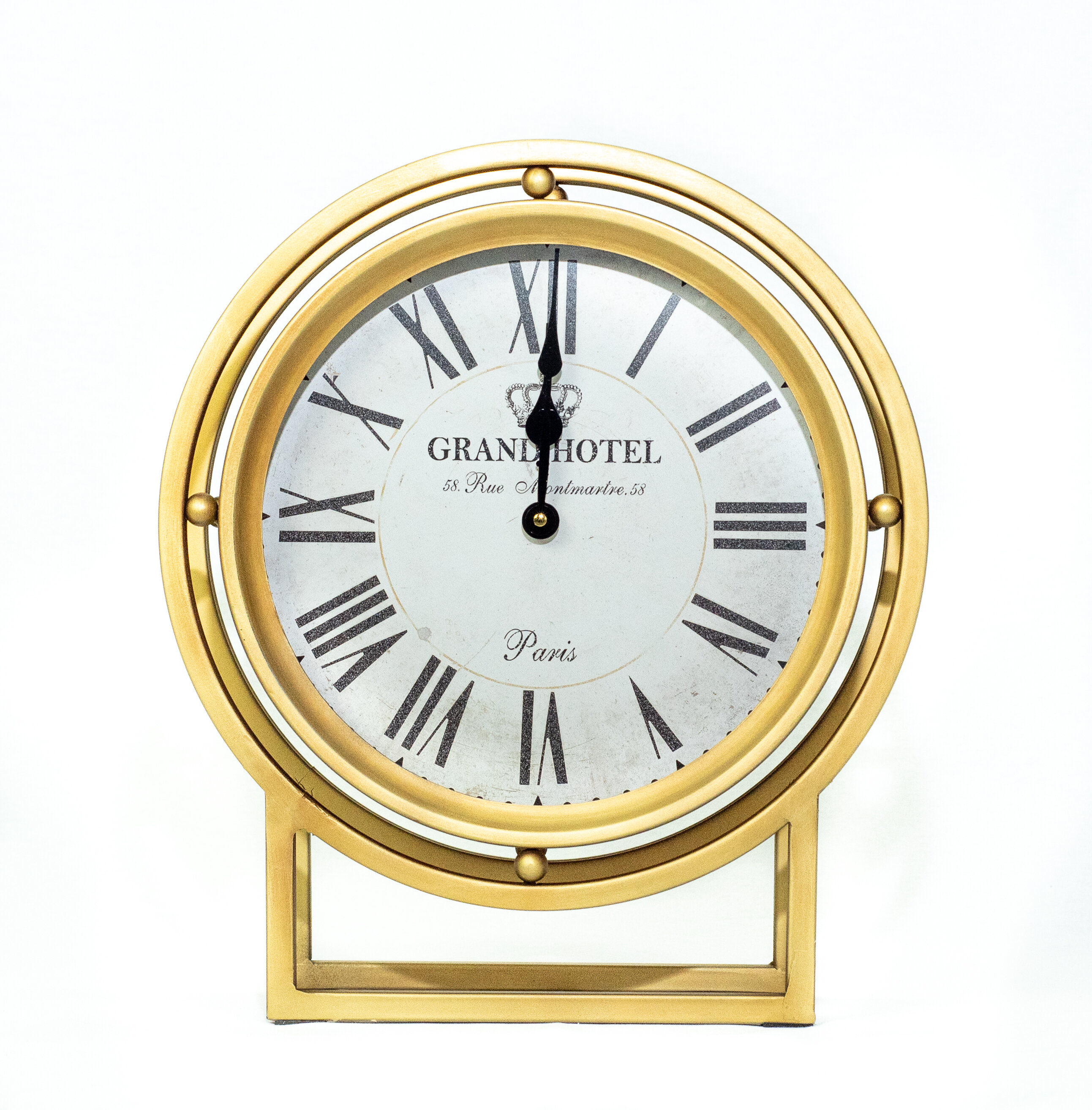 Atouchofdesign Analogue Metal Quartz Tabletop Clock In Gold Wayfairca