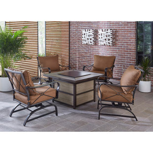 Robertsdale Outdoor 5 Piece Multiple Chairs Seating Group with Cushions