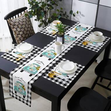 7be2l1 senya Sunflower Daisy Round Place mats for Kitchen Dining Table Runner Heat Insulation Non-Slip Washable Fall Placemats Set of 6