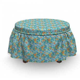 Blossoming Daisy Rural Field Ottoman Slipcover (Set Of 2) By East Urban Home