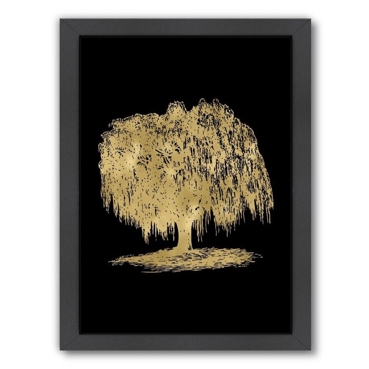 Winston Porter Weeping Willow Tree Framed Graphic Art Wayfair