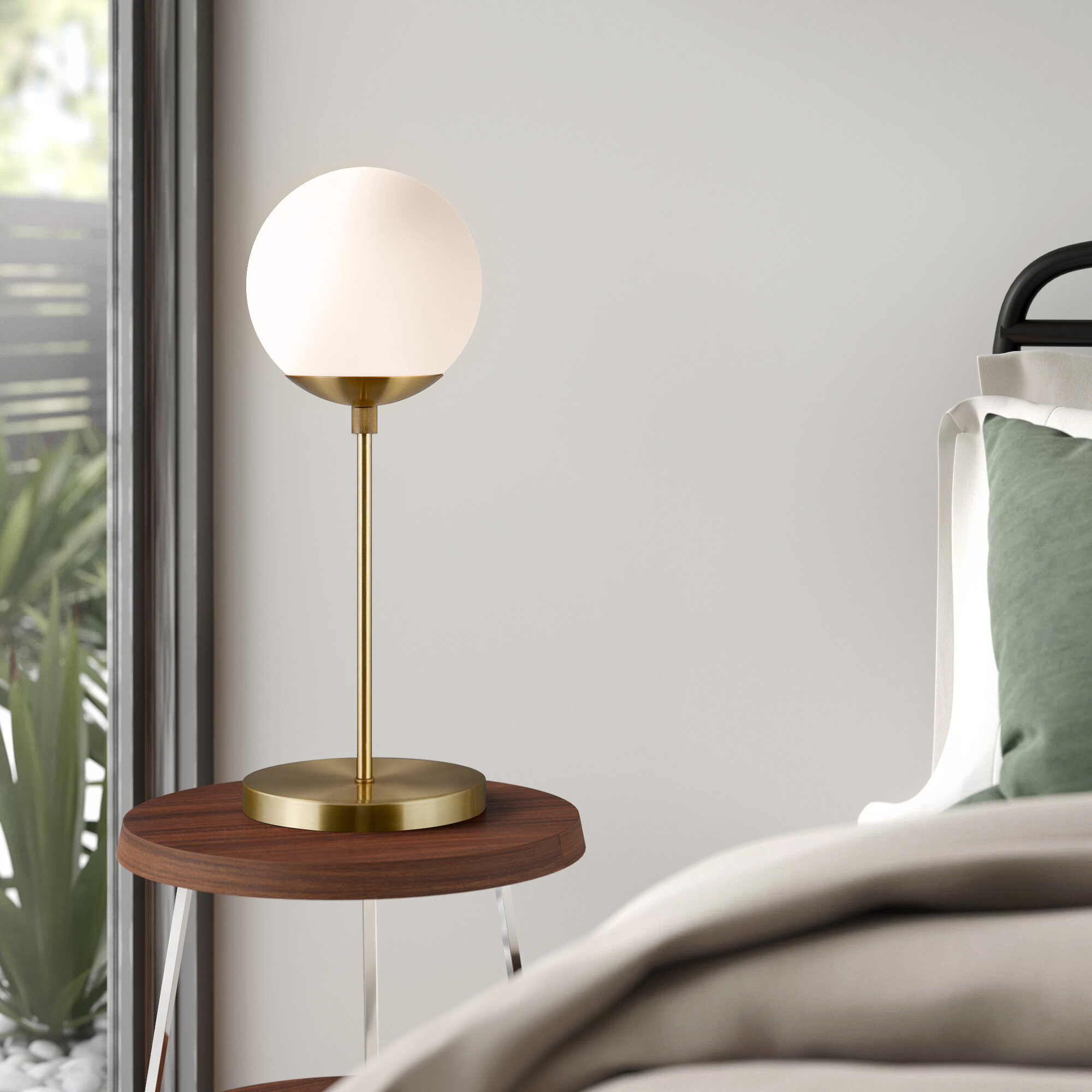 sphere and stem table lamp