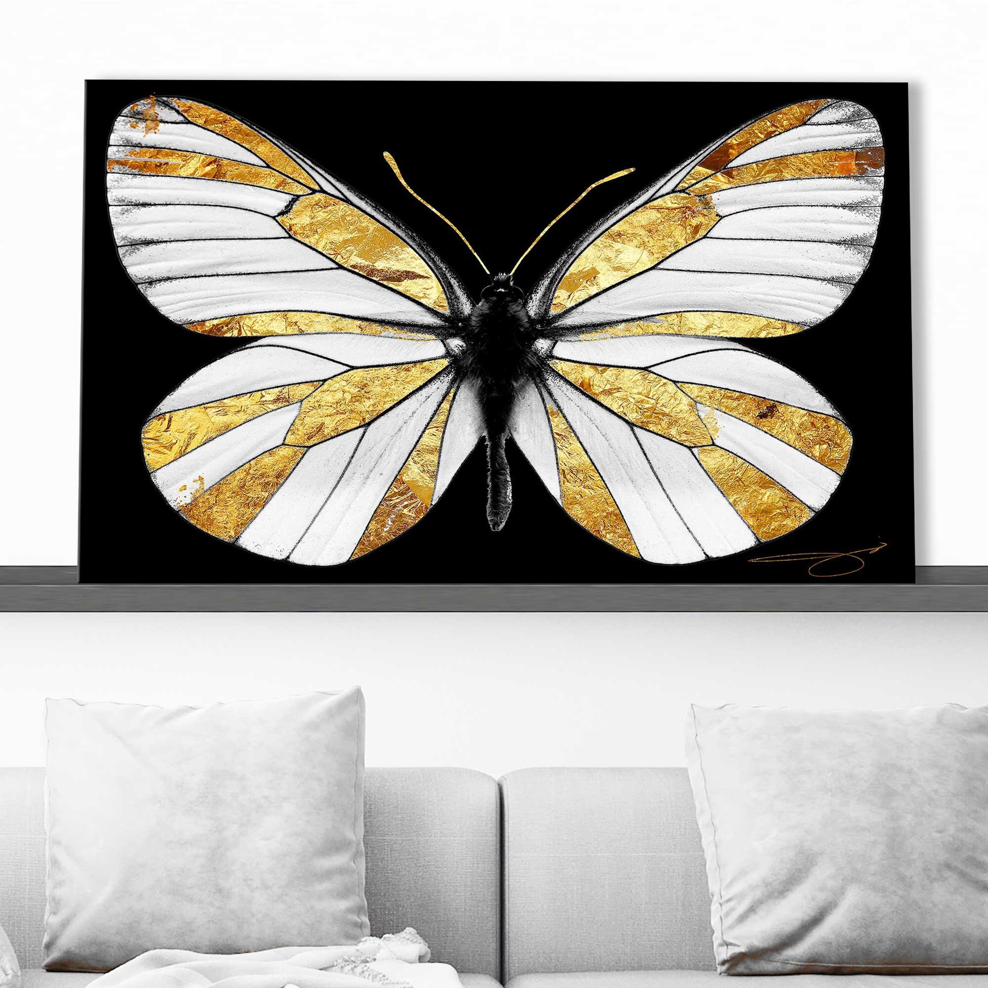 Mercer41 Gold Butterfly Horizontal By By Jodi Floater Frame Graphic Art Wayfair