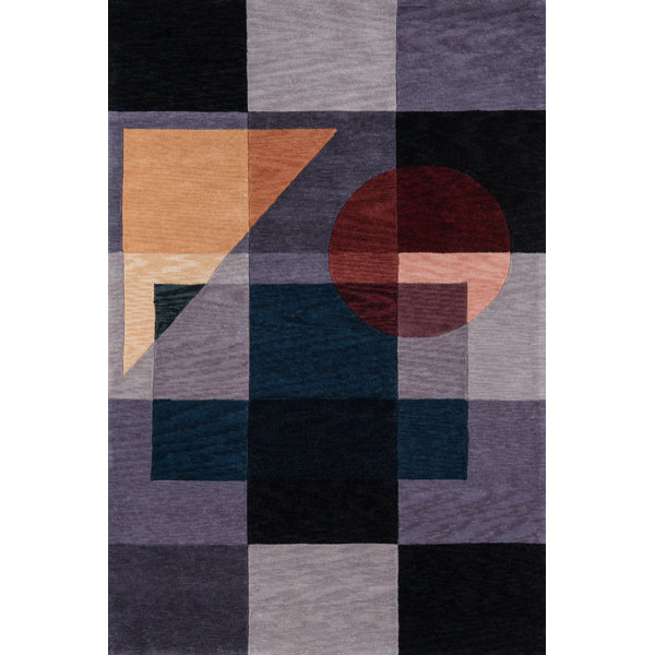 Momeni New Wave Iv Abstract Handmde Tufted Wool Blue Red Yellow Area Rug Perigold
