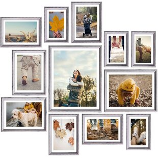 Wall Display Aluminum Picture Frame Golden State Art Gold 2 Pack 2 Ivory Mats Included Per Frame Displays One 8x10” or Five 4x6” Photos 11x14 