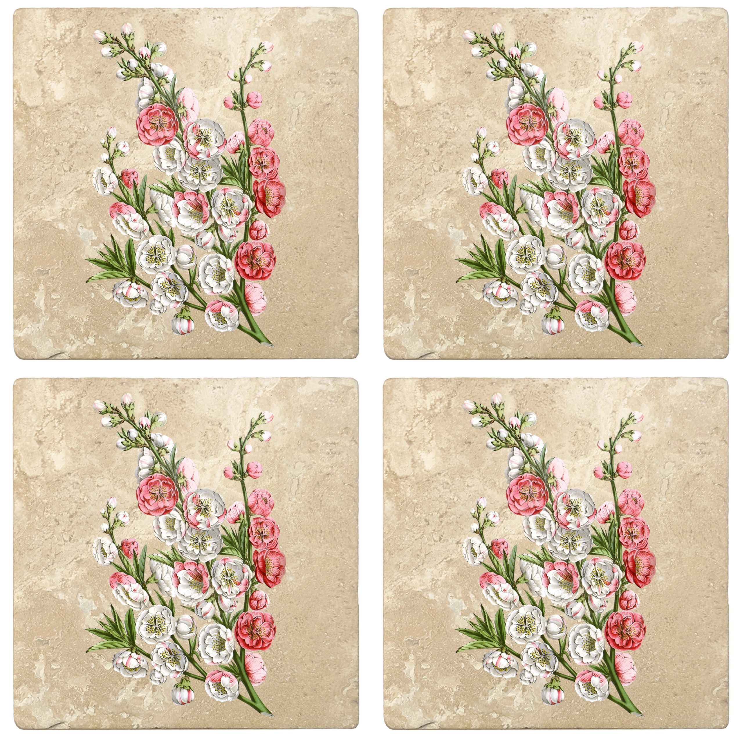 floral drink coasters