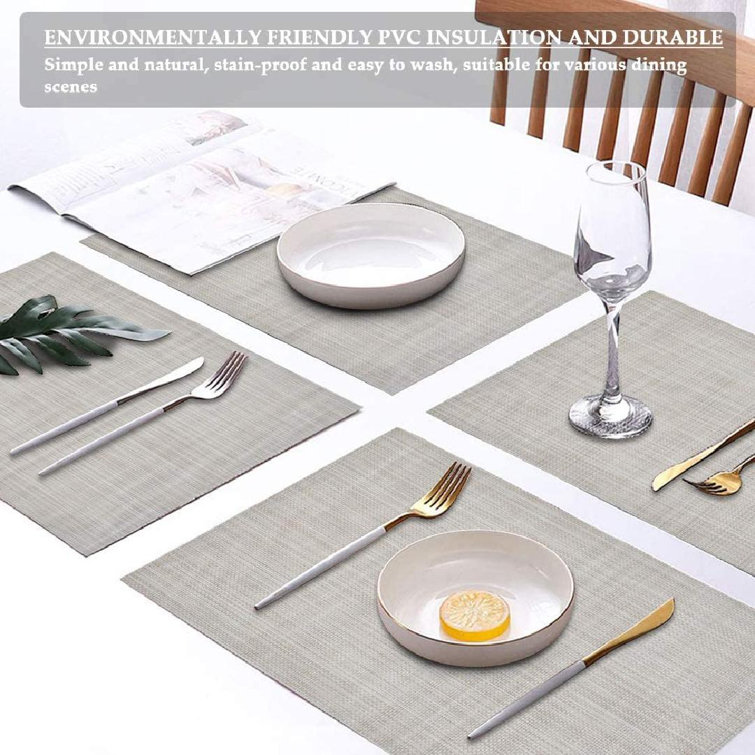 Home Garden Placemats Kitchen Dining Bar Set Of 4 Pvc Place Mats Kitchen Dining Table Placemats Non Slip Washable Gray Curridabat Go Cr