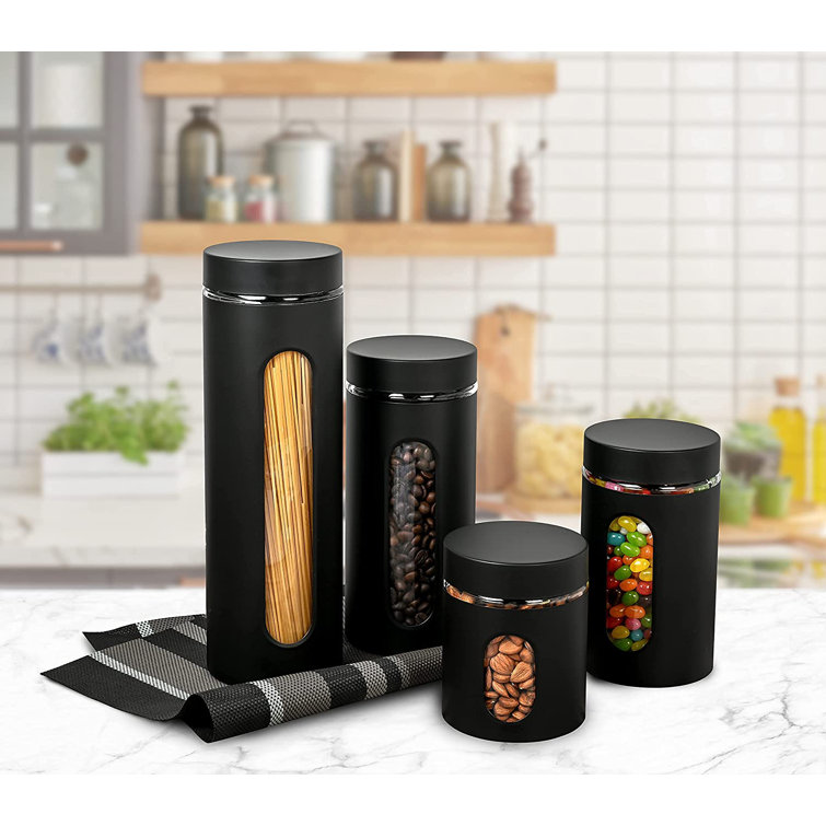 Latitude Run® Modern Black Stainless Steel 4 Piece Kitchen ...