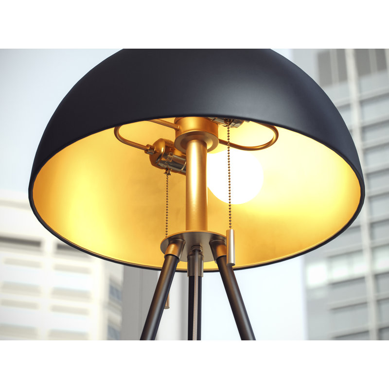 yellow tripod table lamp
