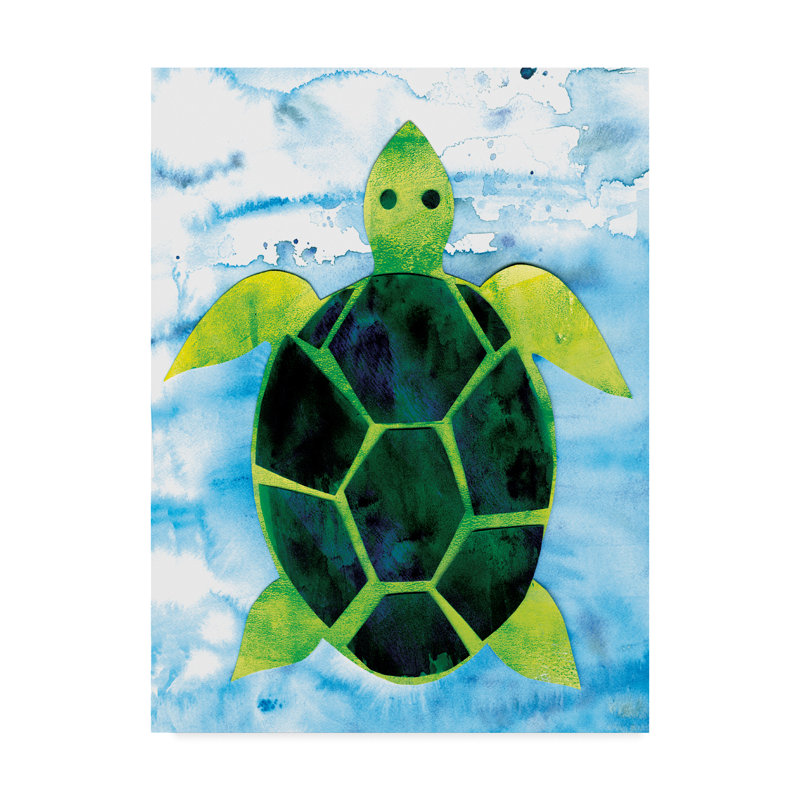 Trademark Art Sea Turtle Watercolor Painting Print On Wrapped Canvas Wayfair