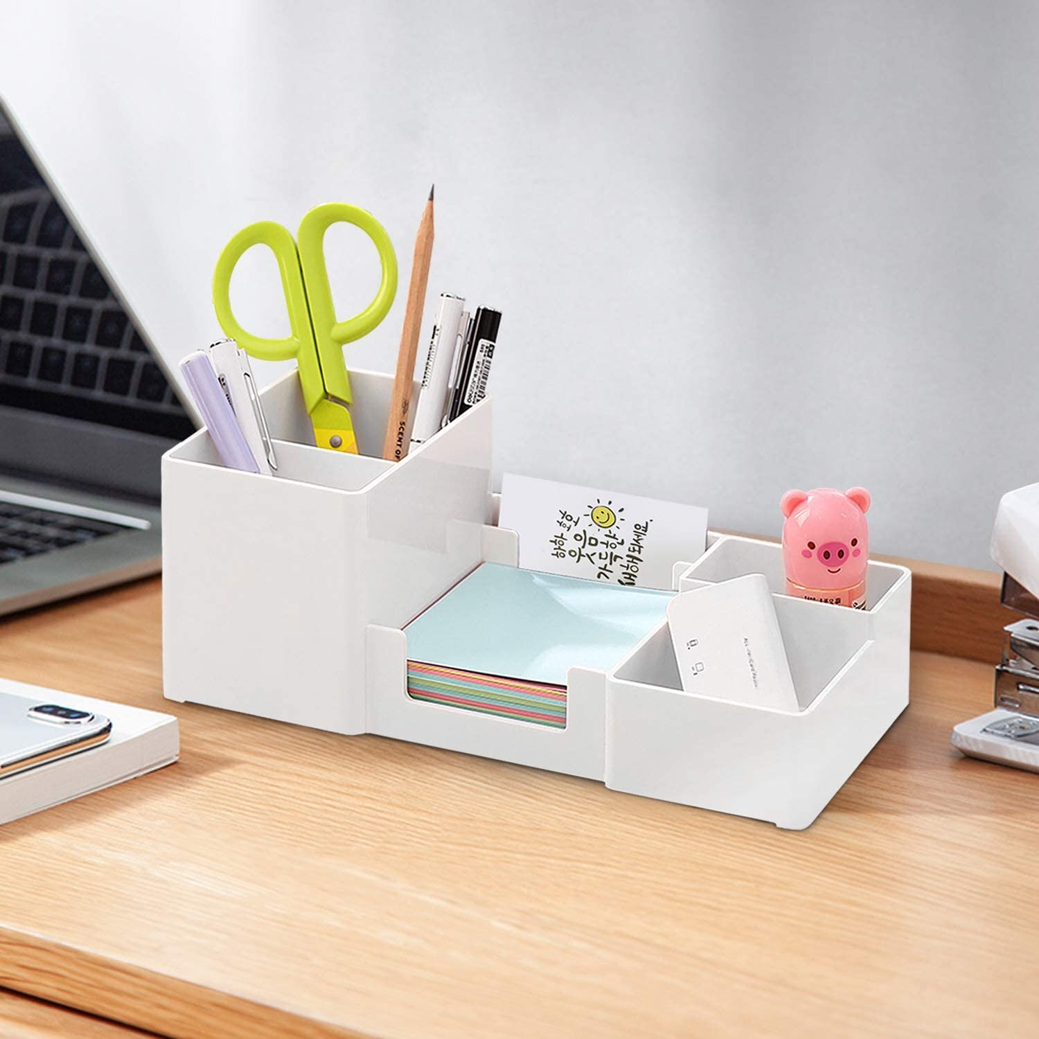 Hot Plastic Desk Organizer Desktop Office Pen Pencil Holder Makeup Storage Box