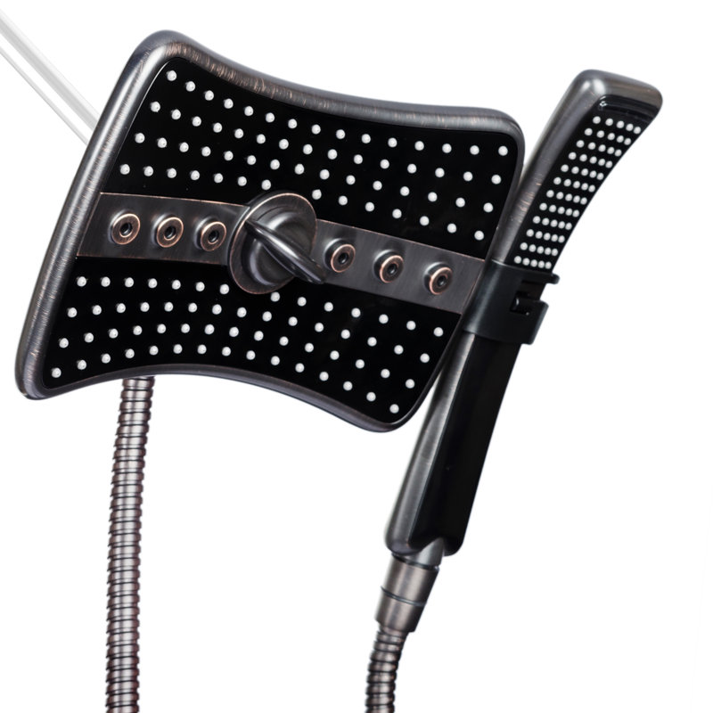 2.5 GPM Rainfall 2 Piece Jet Shower Head and Handheld ...