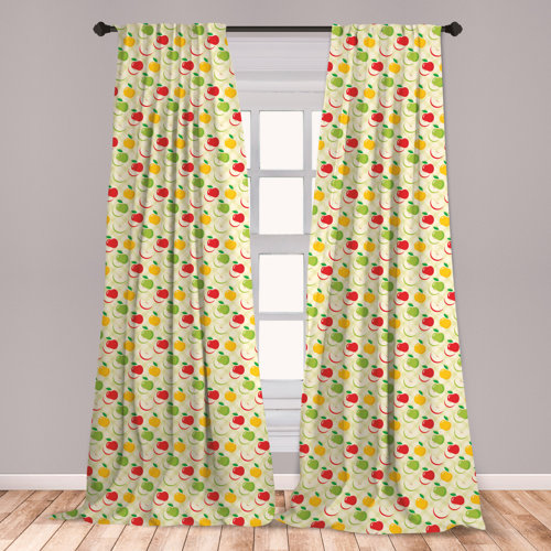 East Urban Home Ambesonne Apple Window Curtains Diagonal