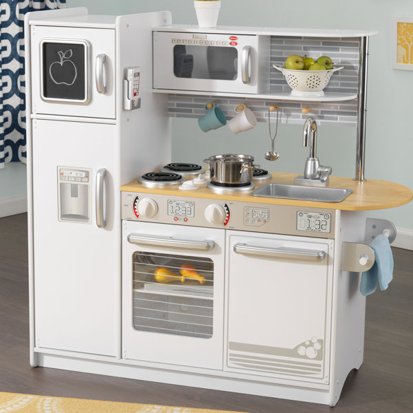 NEW Modern Kitchen Play Set with Fridge Stove Play Pots and Pans NEW Sink 