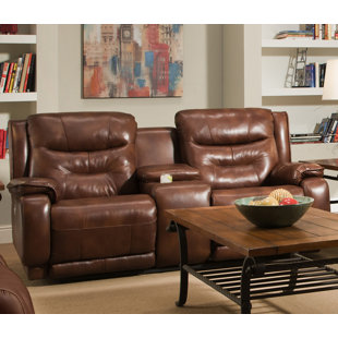 Go to store & view more images Southern Motion Crescent Leather Reclining Loveseat