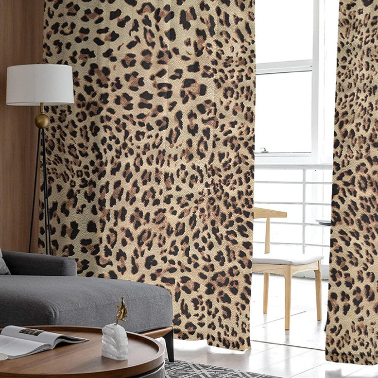 2-Piece Sheer Voile Window Treatment Curtain Panel Drapes Solid Leopard Zebra 